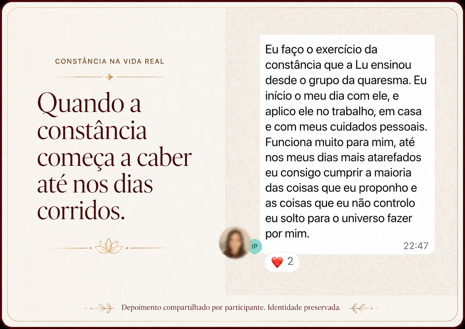 Depoimento de aluna da Operação Virada