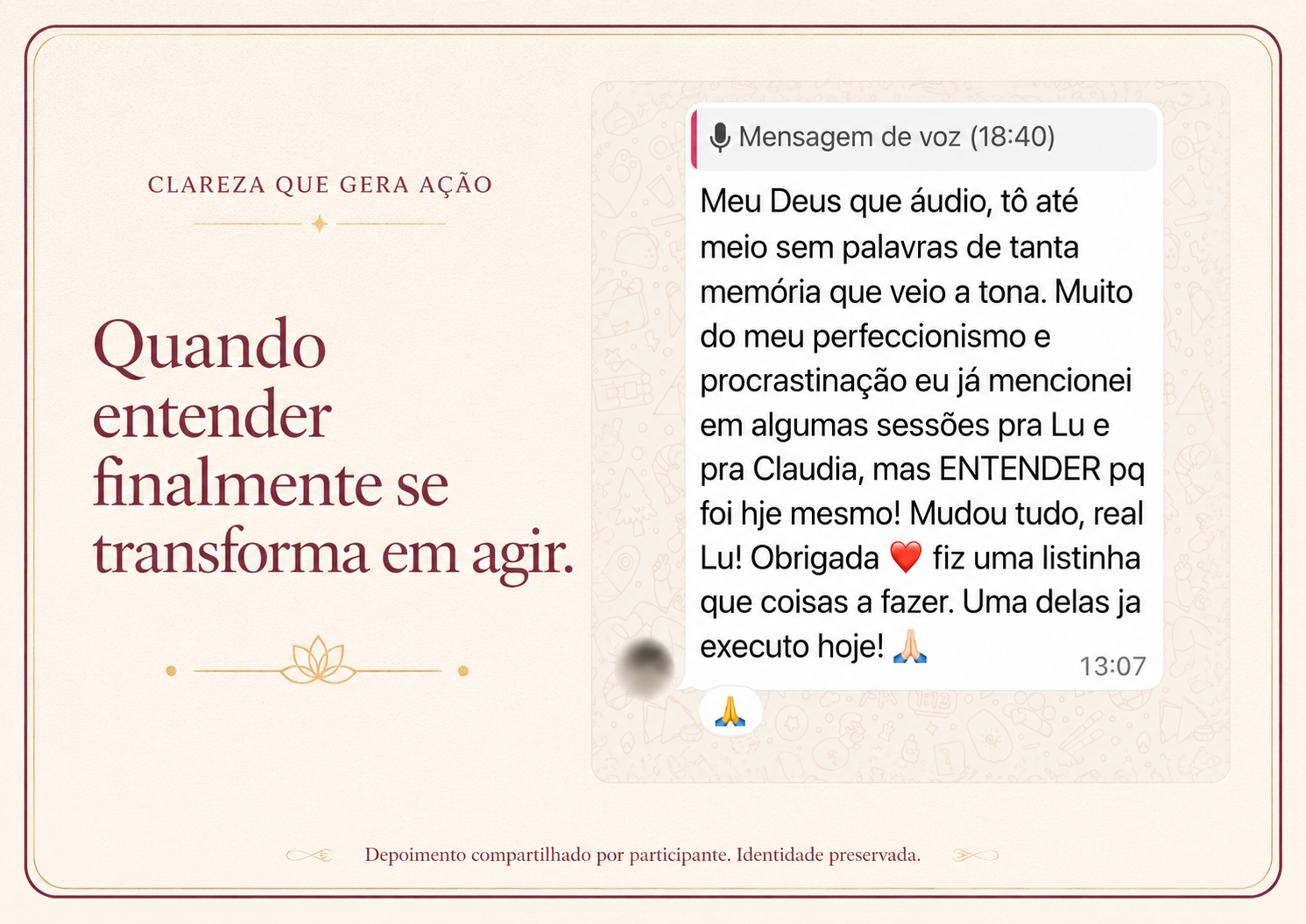 Depoimento de aluna da Operação Virada