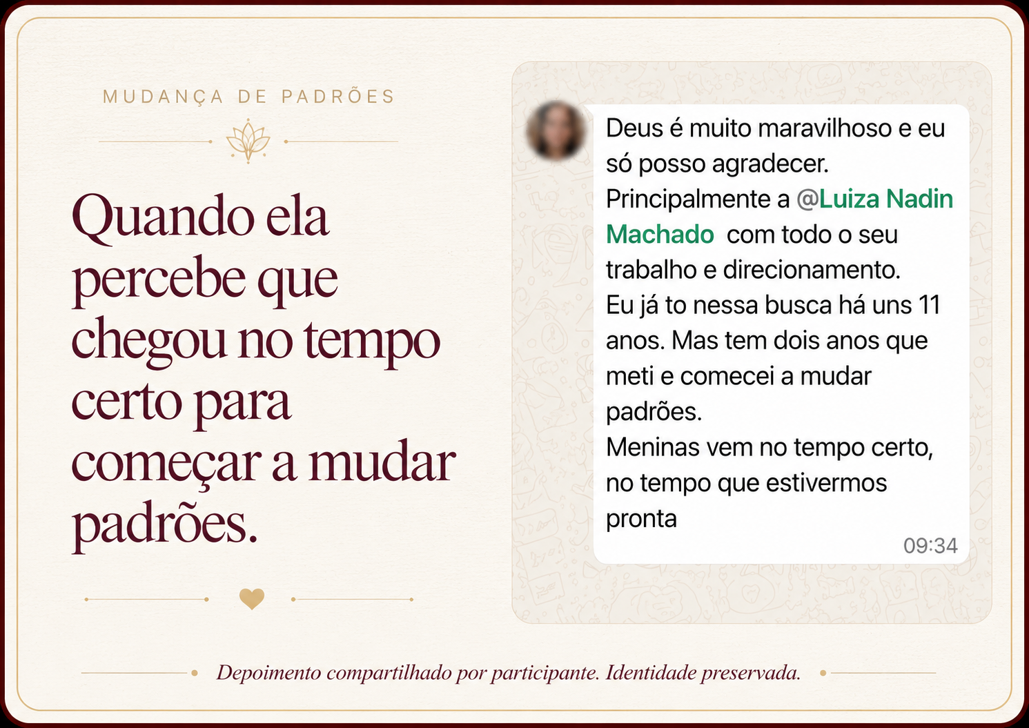 Depoimento de aluna da Operação Virada